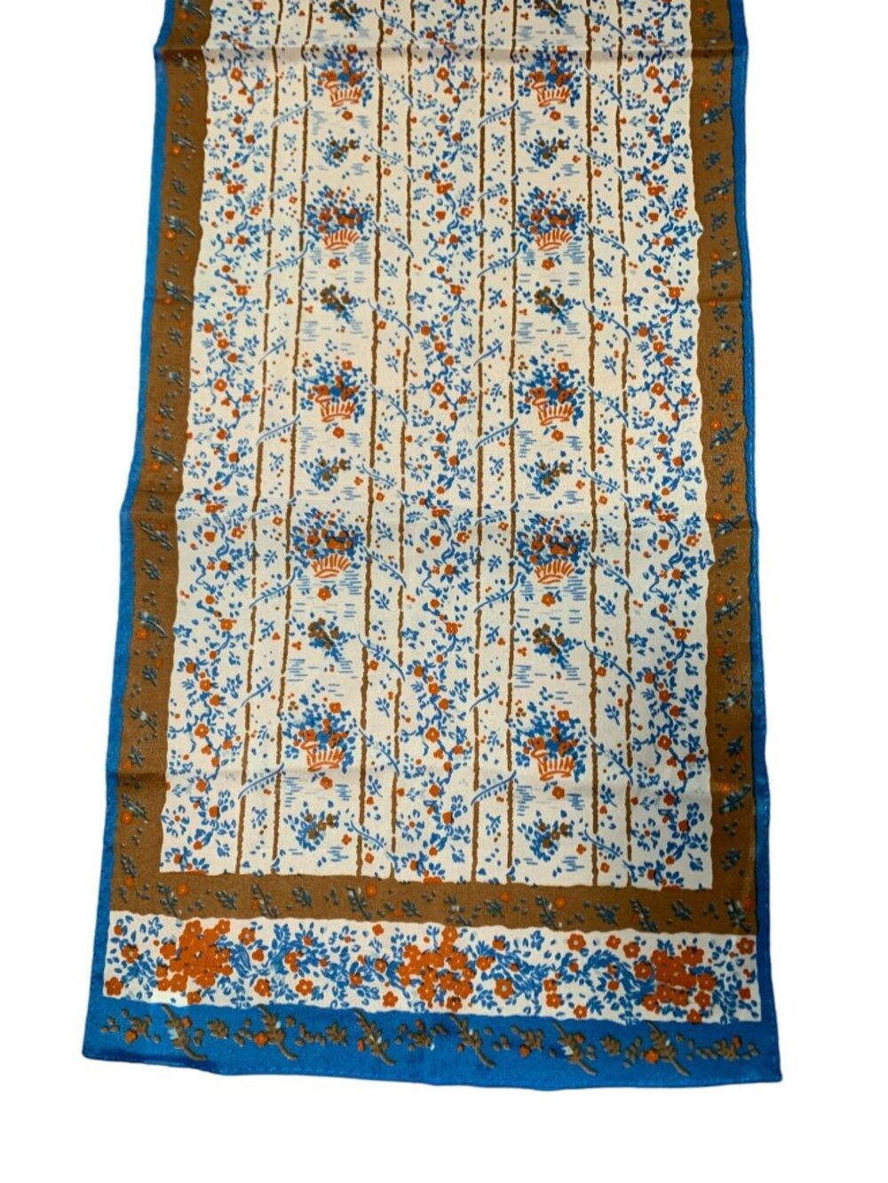 Vintage Womens Floral Head Scarf Made in Japan Polyester 44"x12"